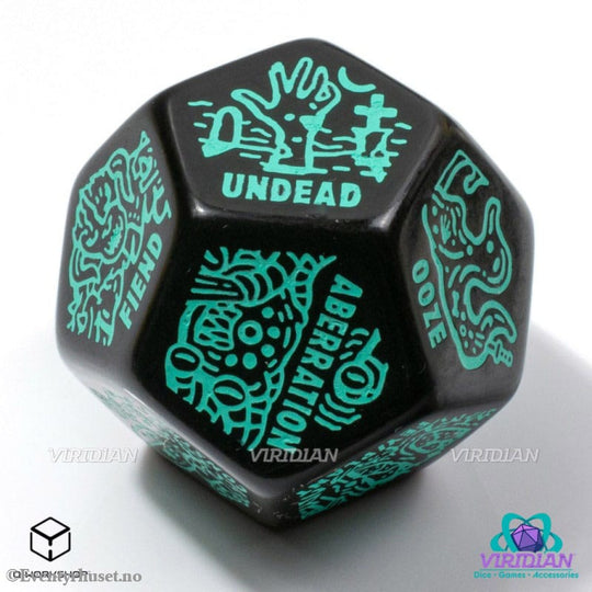 Viridian Jumbo Dice Monster Generator Die D12 Black Games