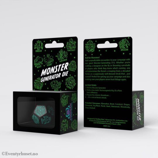 Viridian Jumbo Dice Monster Generator Die D12 Black Games