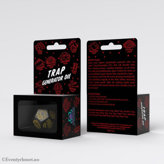 Viridian Jumbo Dice Trap Generator Die D12 Black Games
