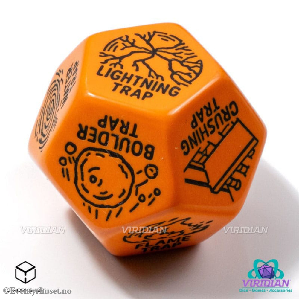 Viridian Jumbo Dice Trap Generator Die D12 Orange Games