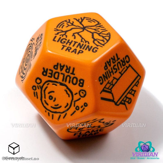 Viridian Jumbo Dice Trap Generator Die D12 Orange Games