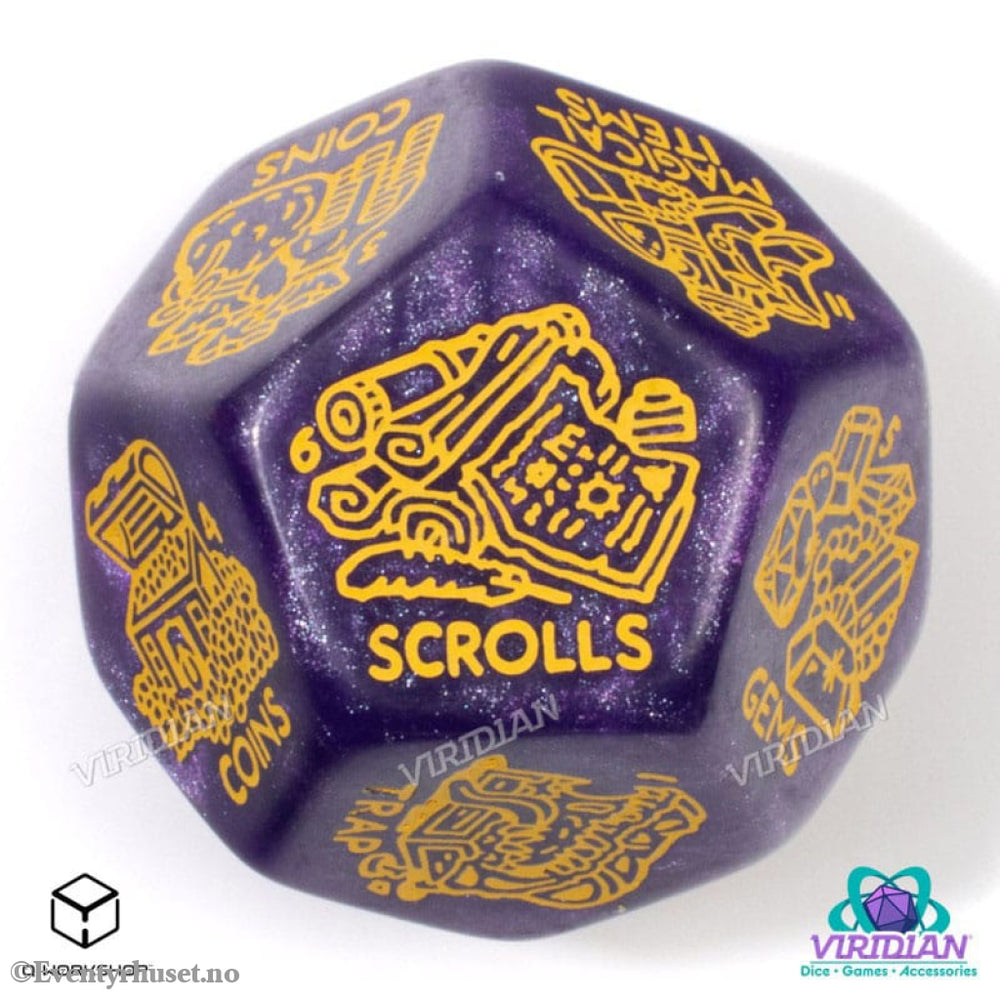 Viridian Jumbo Dice Treasure Generator Die D12 Shimmering Purple Games