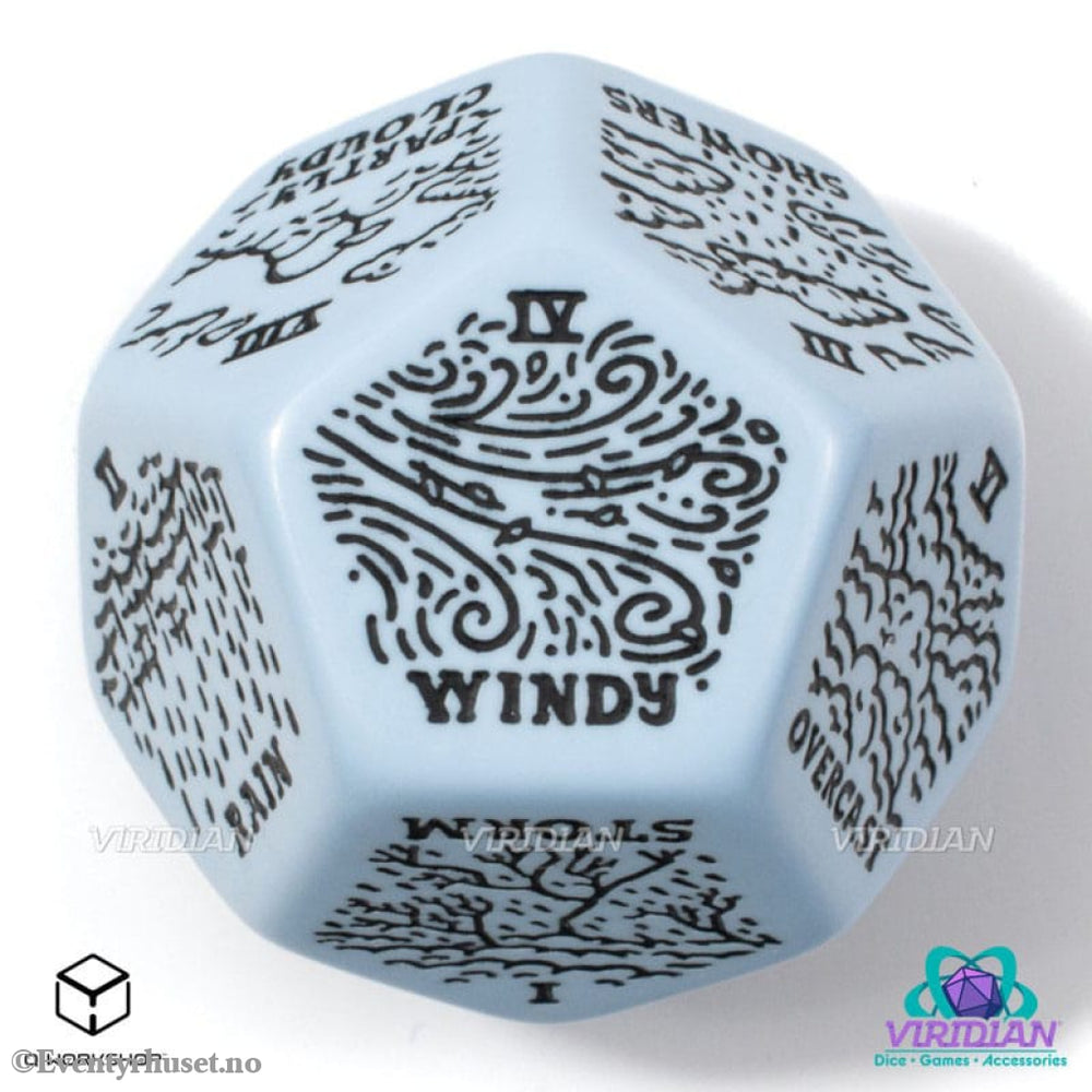 Viridian Jumbo Dice Weather Generator Die D12 Blue Games