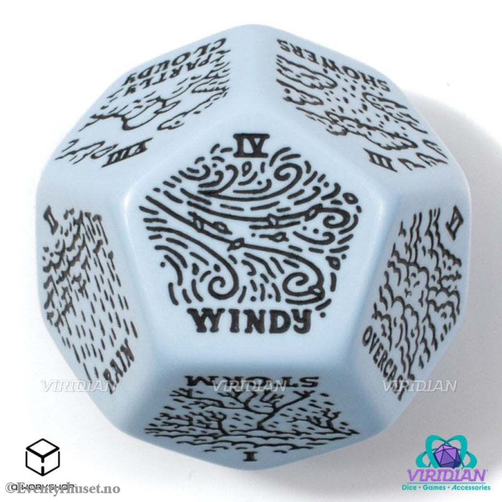 Viridian Jumbo Dice Weather Generator Die D12 Blue Games