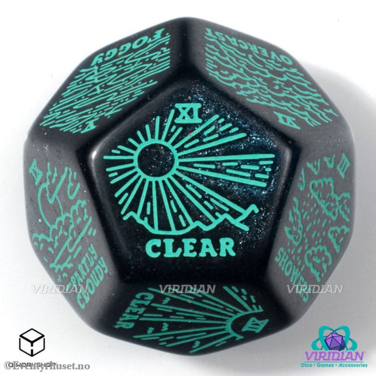 Viridian Jumbo Dice Weather Generator Die D12 Turquise Games