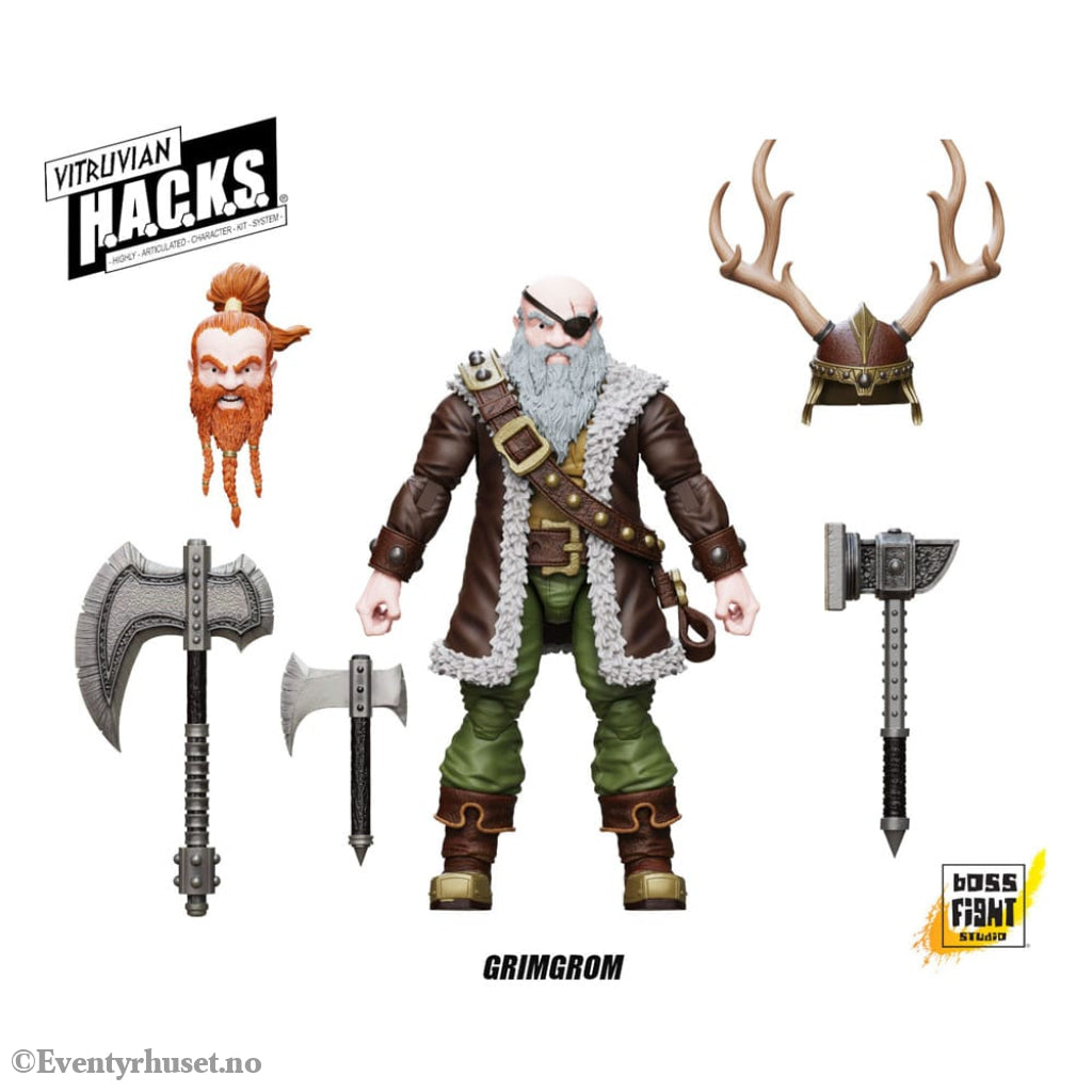 Vitruvian H.A.C.K.S. Action Figure Dwarf Mercenary Grimgrom Toys