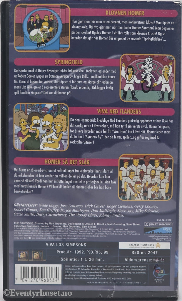 Viva Los Simpsons (1999). VHS.