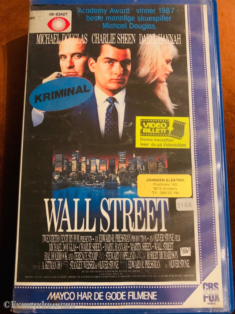 Wall Street. 1987. Vhs Big Box. Box