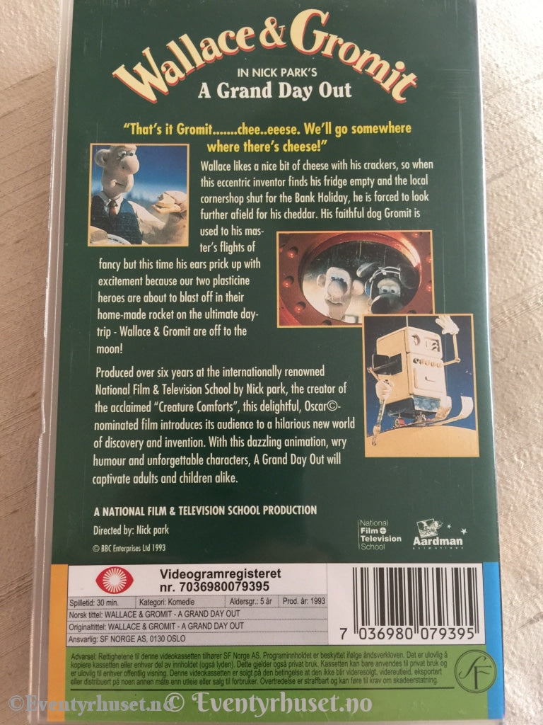 Wallace & Gromit. 1993. A Grand Day Out. Vhs. Vhs