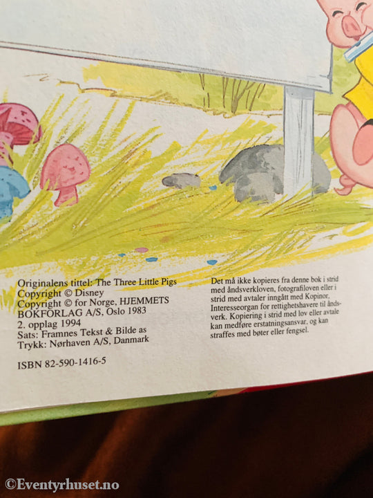 Walt Disney. 1992. De tre små grisene. Bok.