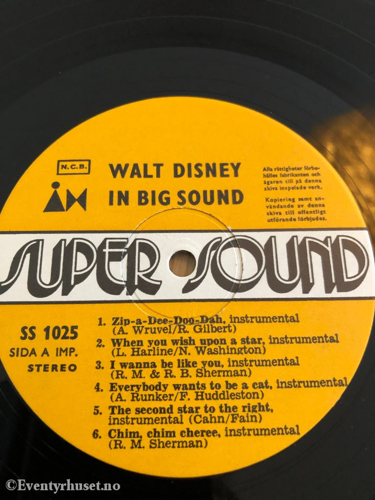Walt Disney In Big Sound. Lp. Lp Plate