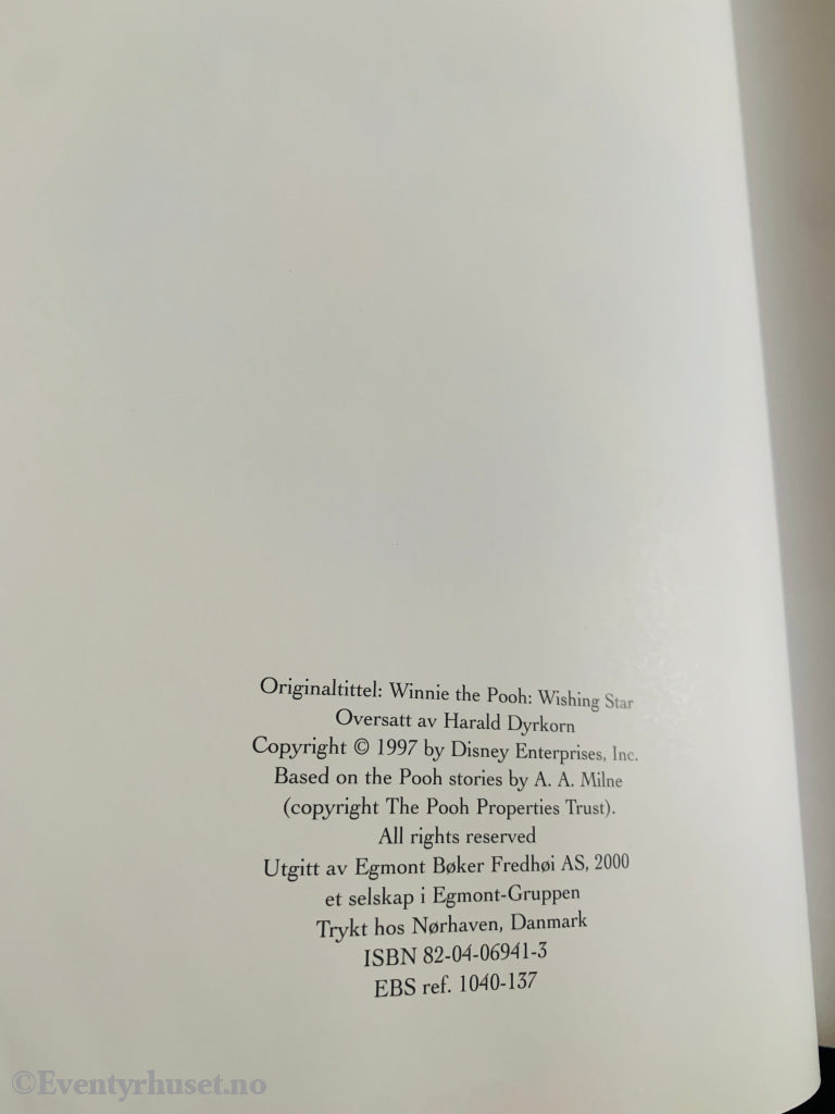 Walt Disney. Ole Brumms lykkestjerne. 1998. Bok.