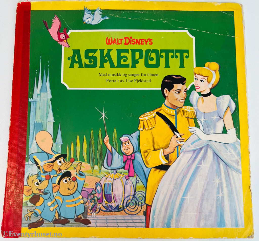 Walt Disney’s Askepott. 1971. Lp. Teipet Rygg. Lp Plate
