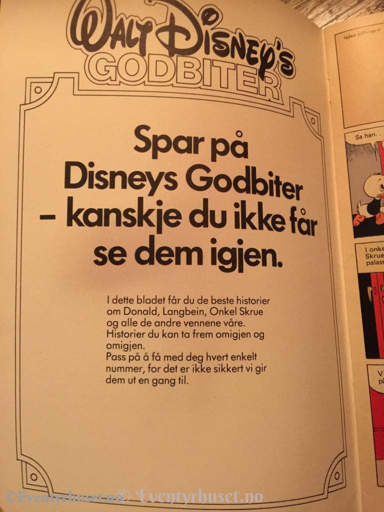 Walt Disney´s Godbiter. 1984. Det Gamle Slottets Hemmelighet. Vg+. Tegneserieblad