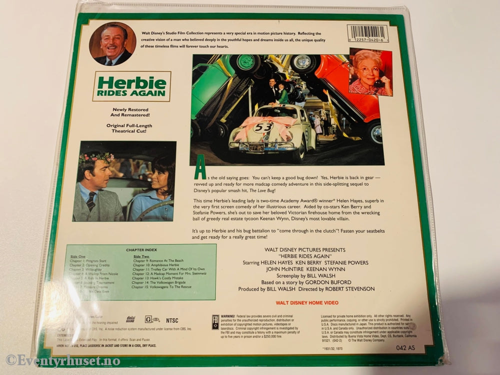 Walt Disney´s Herbie Rides Again. Laserdisc. Laserdisc