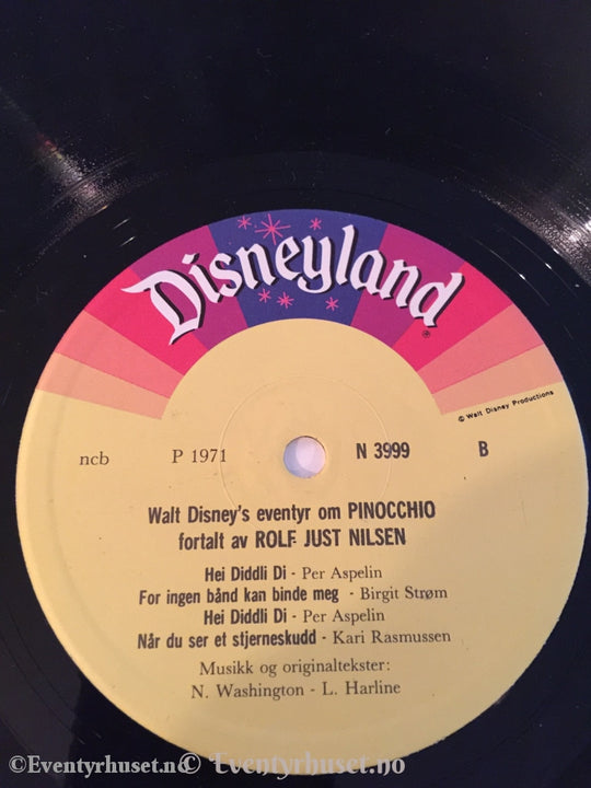 Walt Disneys Pinocchio. 1971. Lp. Lp Plate