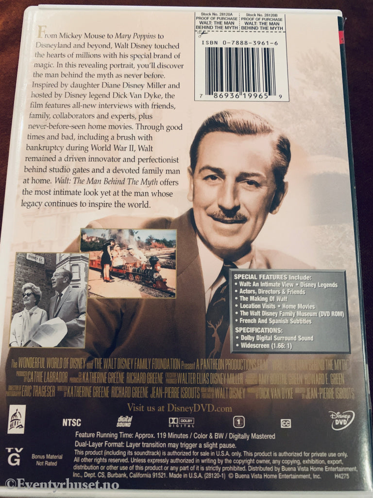 Walt: The Man Behind the Myth. DVD.