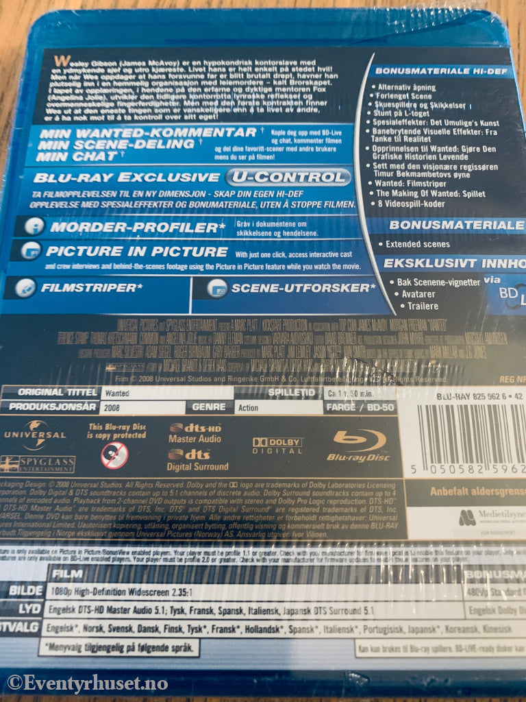 Wanted (2008). Blu-Ray. Ny i plast!