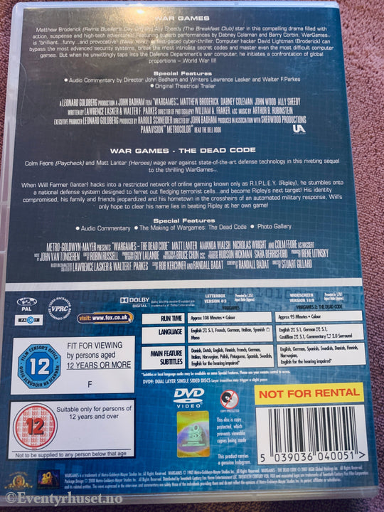 WarGames / WarGames: The Dead Code. DVD.
