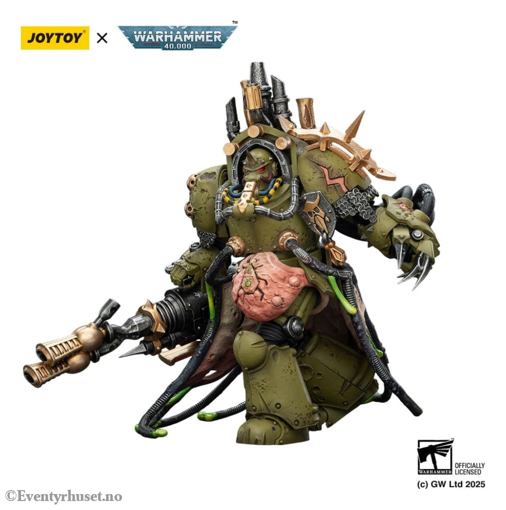 Warhammer 40,000 Action Figure Death Guard Lord of Virulence with Power Fist and Twin Plague Spewer 14 cm Toys