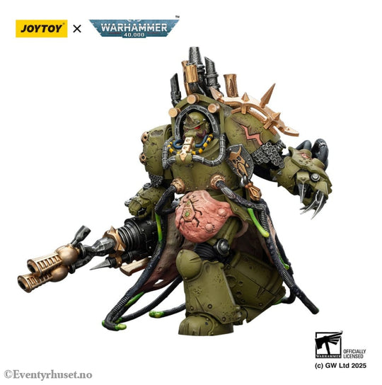 Warhammer 40,000 Action Figure Death Guard Lord of Virulence with Power Fist and Twin Plague Spewer 14 cm Toys