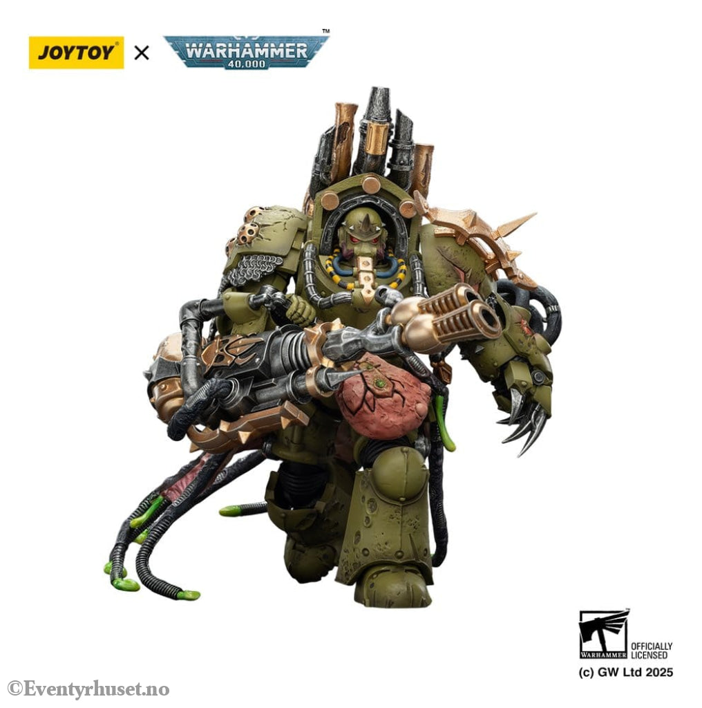 Warhammer 40,000 Action Figure Death Guard Lord of Virulence with Power Fist and Twin Plague Spewer 14 cm Toys