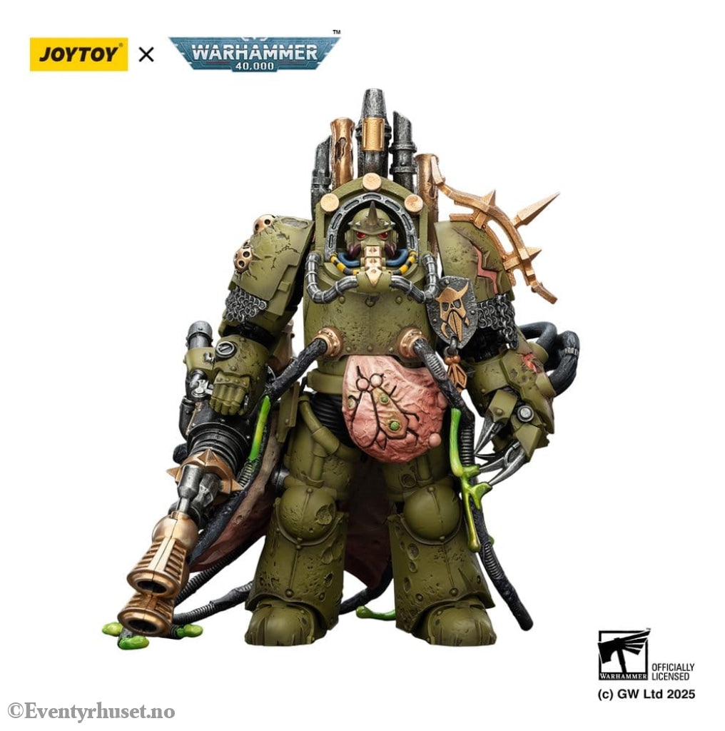 Warhammer 40,000 Action Figure Death Guard Lord of Virulence with Power Fist and Twin Plague Spewer 14 cm Toys