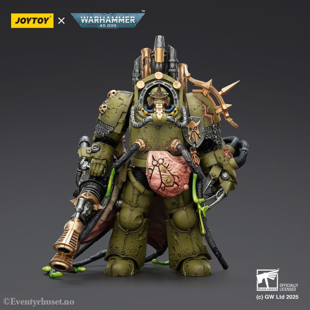 Warhammer 40,000 Action Figure Death Guard Lord of Virulence with Power Fist and Twin Plague Spewer 14 cm Toys