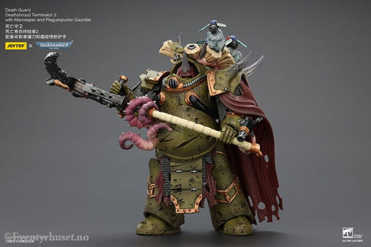 Warhammer 40k Action Figure 1/18 Death Guard Deathshroud Terminator 2 with Manreaper and Plaguespurter Gauntlet 14 cm