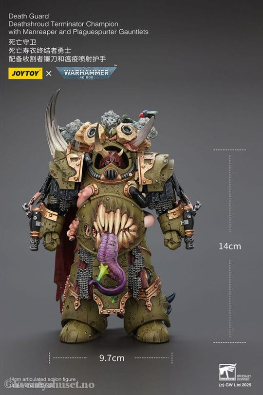 Warhammer 40k Action Figure 1/18 Death Guard Deathshroud Terminator Champion with Manreaper and Plaguespurter Gauntlets