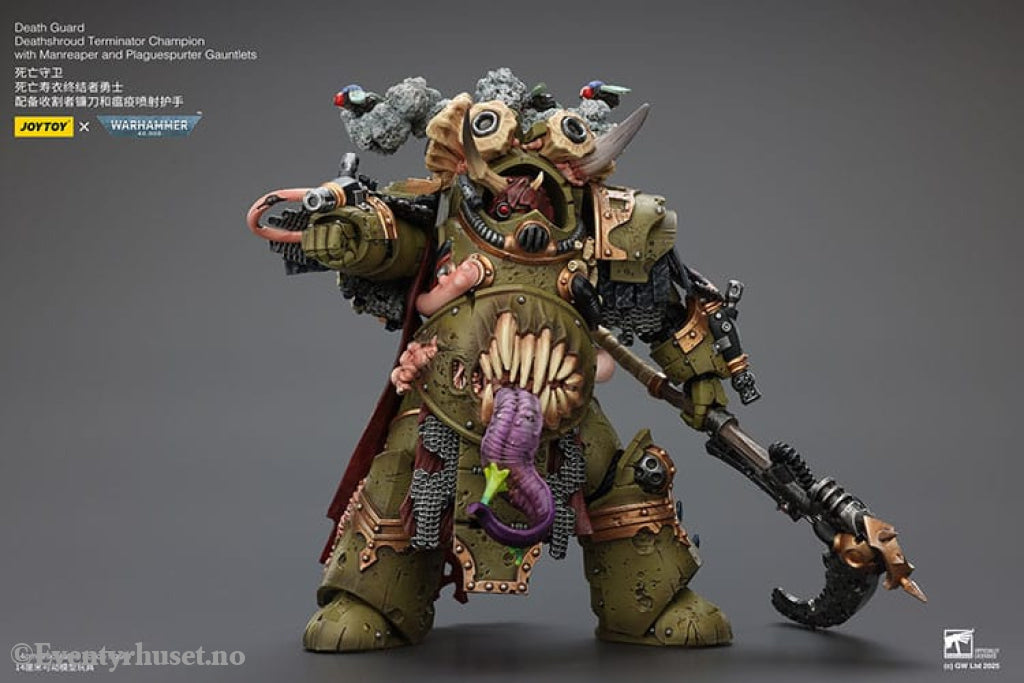 Warhammer 40k Action Figure 1/18 Death Guard Deathshroud Terminator Champion with Manreaper and Plaguespurter Gauntlets