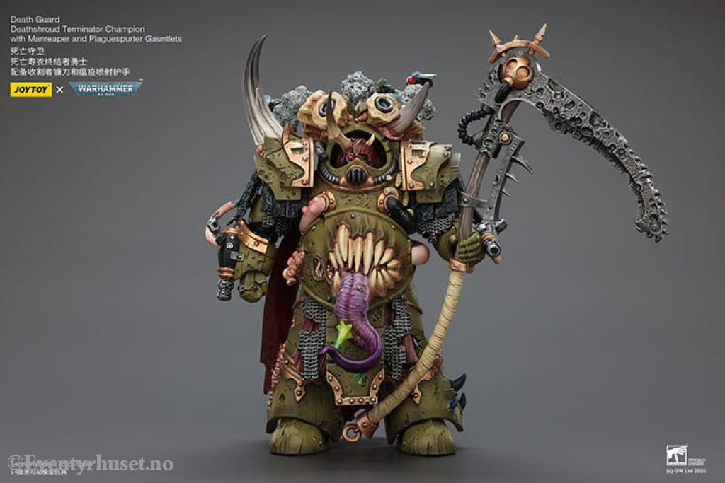 Warhammer 40k Action Figure 1/18 Death Guard Deathshroud Terminator Champion with Manreaper and Plaguespurter Gauntlets