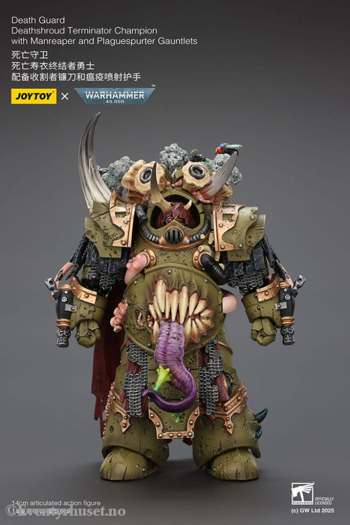 Warhammer 40k Action Figure 1/18 Death Guard Deathshroud Terminator Champion with Manreaper and Plaguespurter Gauntlets
