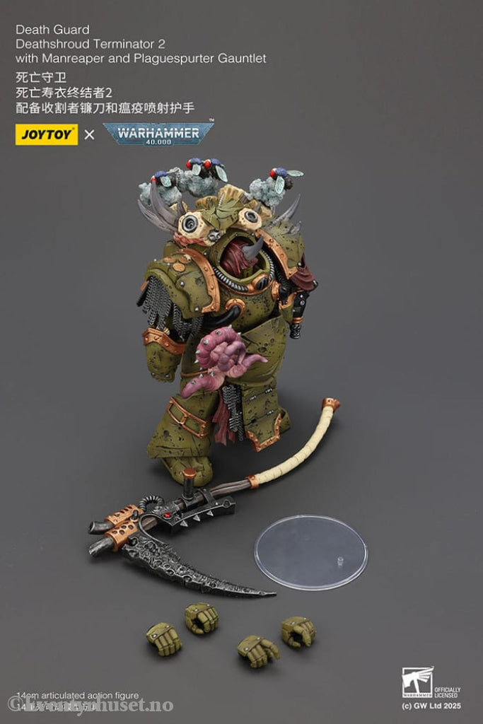 Warhammer 40k Action Figure 1/18 Death Guard Deathshroud Terminator Champion with Manreaper and Plaguespurter Gauntlets