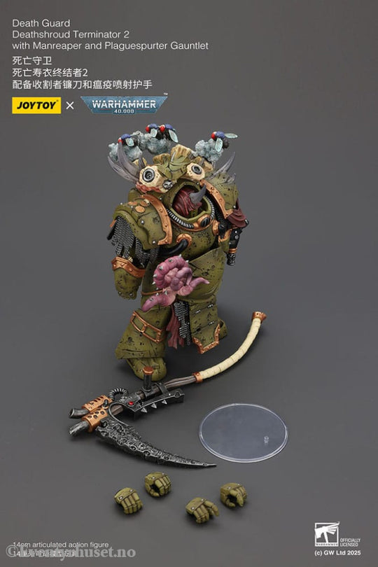 Warhammer 40k Action Figure 1/18 Death Guard Deathshroud Terminator Champion with Manreaper and Plaguespurter Gauntlets
