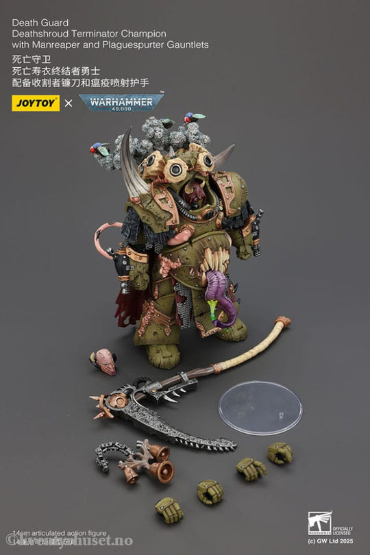 Warhammer 40k Action Figure 1/18 Death Guard Deathshroud Terminator Champion with Manreaper and Plaguespurter Gauntlets