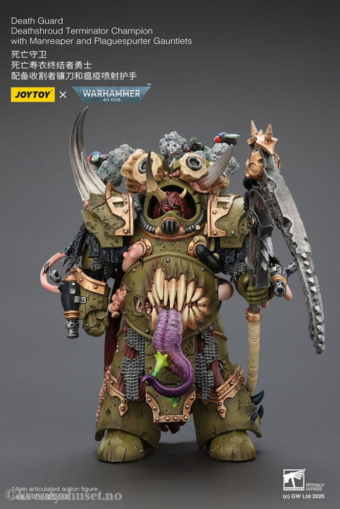 Warhammer 40k Action Figure 1/18 Death Guard Deathshroud Terminator Champion with Manreaper and Plaguespurter Gauntlets