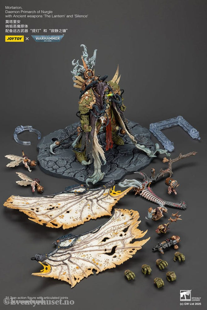 Warhammer 40k Action Figure 1/18 Mortarion Daemon Primarch of Nurgle with Ancient weapons The Lantern and Silence 21 cm