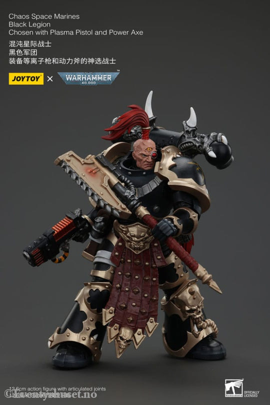 Warhammer 40k Action Figure Chaos Space Marines Black Legion Chosen with Plasma Pistol and Power Axe 20 cm Toys