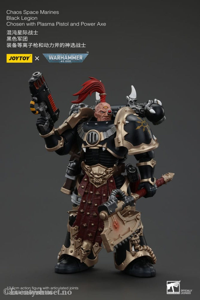 Warhammer 40k Action Figure Chaos Space Marines Black Legion Chosen with Plasma Pistol and Power Axe 20 cm Toys
