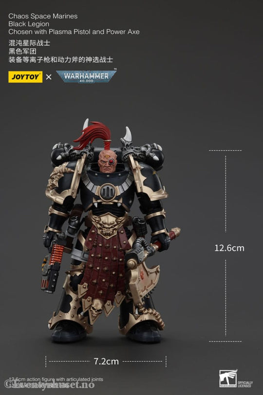 Warhammer 40k Action Figure Chaos Space Marines Black Legion Chosen with Plasma Pistol and Power Axe 20 cm Toys