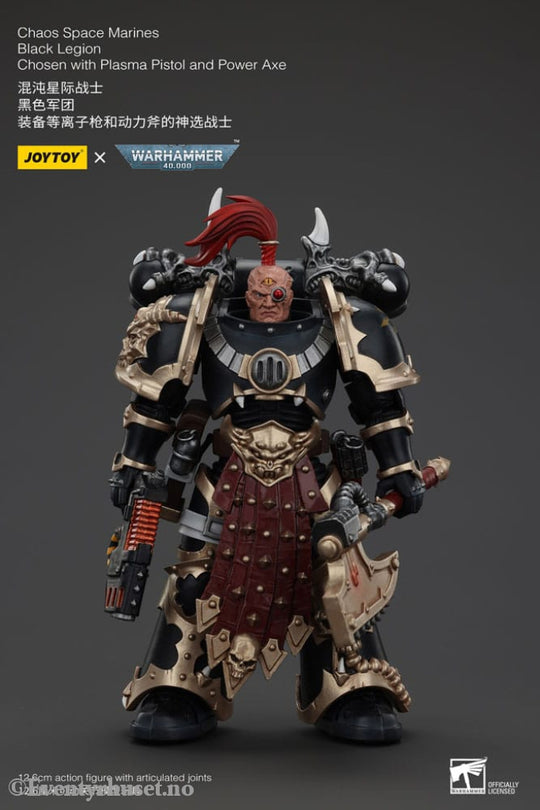 Warhammer 40k Action Figure Chaos Space Marines Black Legion Chosen with Plasma Pistol and Power Axe 20 cm Toys