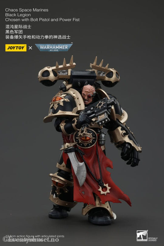 Warhammer 40k Actionfigur Chaos Space Marines Black Legion Chosen with Bolt Pistol and Power Fist 20 cm Toys