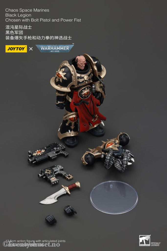 Warhammer 40k Actionfigur Chaos Space Marines Black Legion Chosen with Bolt Pistol and Power Fist 20 cm Toys