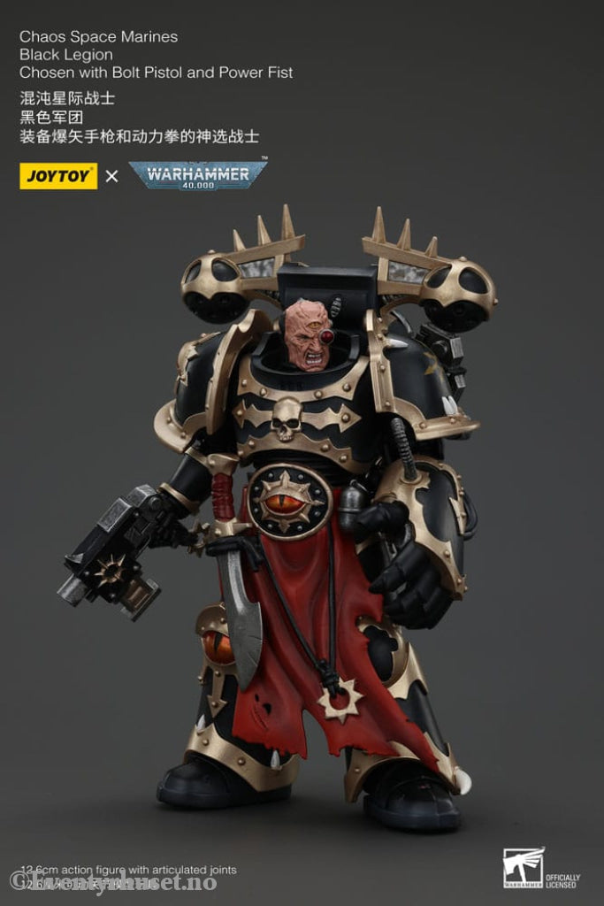 Warhammer 40k Actionfigur Chaos Space Marines Black Legion Chosen with Bolt Pistol and Power Fist 20 cm Toys