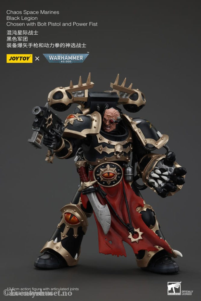 Warhammer 40k Actionfigur Chaos Space Marines Black Legion Chosen with Bolt Pistol and Power Fist 20 cm Toys