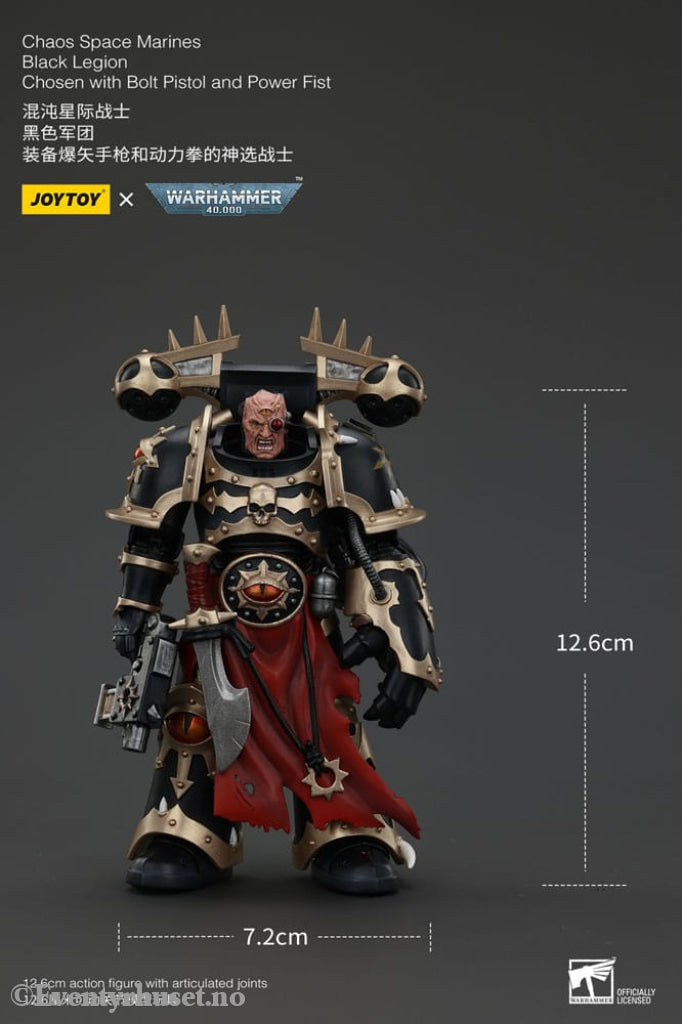 Warhammer 40k Actionfigur Chaos Space Marines Black Legion Chosen with Bolt Pistol and Power Fist 20 cm Toys