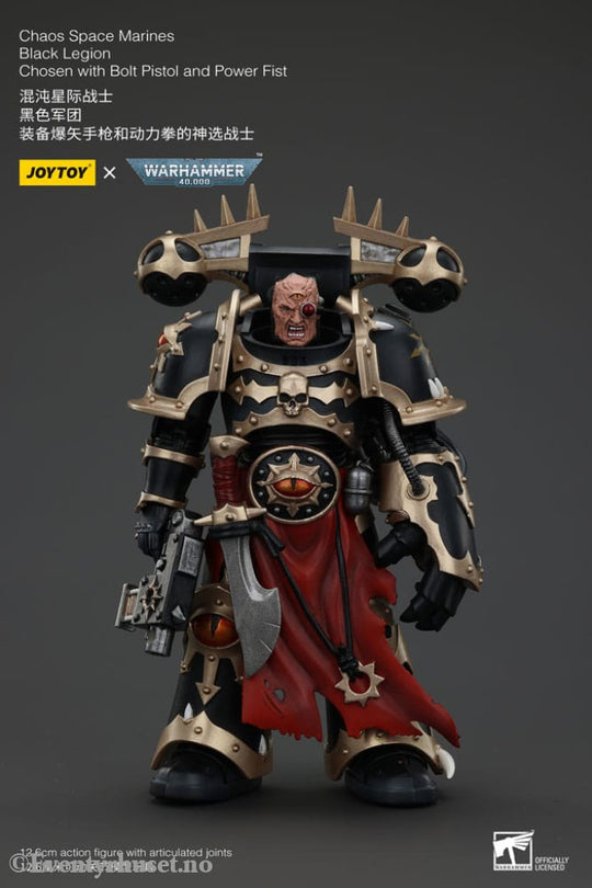 Warhammer 40k Actionfigur Chaos Space Marines Black Legion Chosen with Bolt Pistol and Power Fist 20 cm Toys
