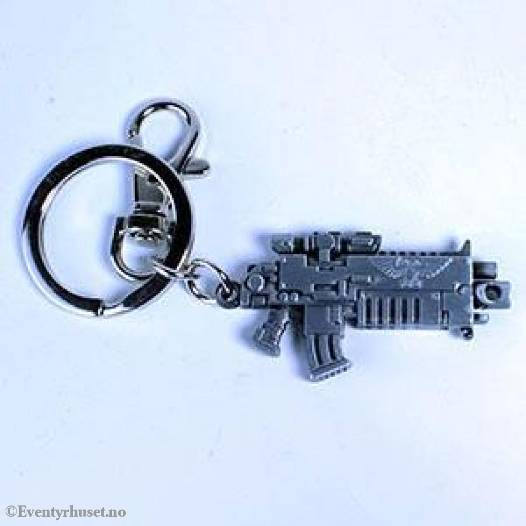 Warhammer 40K Metal Keychain Bolter Metallic Finish Fashion & Accessories