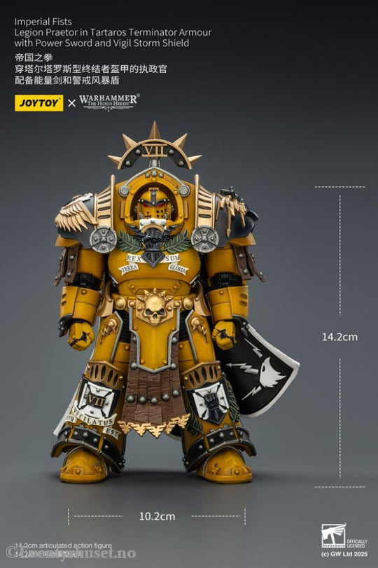 Warhammer Imperial Fists Action Figure Legion Praetor in Tartaros Terminator Armourwith Power Sword and Vigil Storm